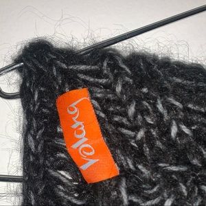 Looped winter scarf. Black with a bit of gray